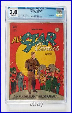 All Star Comics #27 Winter 1945 Golden Age DC Patriotic WWII Soldier -c/story