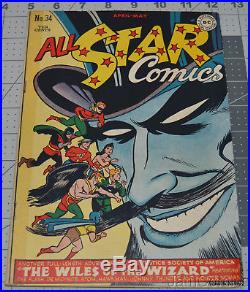All Star Comics #34 DC National Comics Beautiful Golden Age Comic