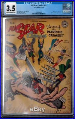 All Star Comics #41/CGC 3.5 CROW Universal/Black Canary Joins JSA/Golden Age