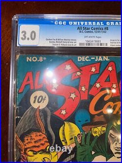 All Star Comics #8 CGC 3.0 DC 1941 1st Wonder Women! Key Golden Age! Cm