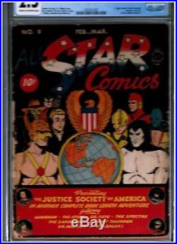 All Star Comics #9 Cgc 2.5 Blue Classic Cover Justice League Movie Golden Age