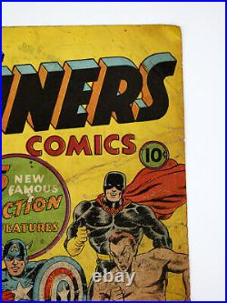 All Winners Comic #1 (1941) COVER ONLY Timely Golden Age Captain America