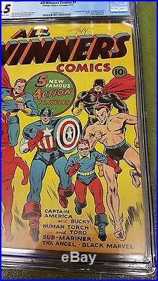 All Winners Comics 1 Golden Age Cgc 6.5 Timely Comics 1941 Captain America