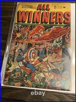 All Winners Comics #11 Cgc 2.5 Golden Age! 1943-1944
