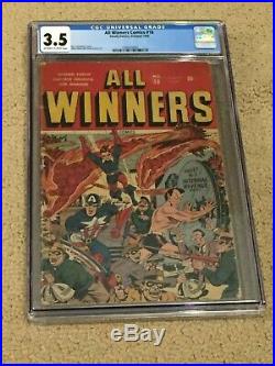 All Winners Comics 18 CGC 3.5 OWithWhite Pages (Golden Age Classic Comic!)