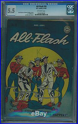 All-flash #30 Cgc 5.5 3rd Best Cgc Copy Off-white Pages Golden Age Very Rare