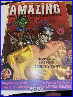 Amazing Adventures #4 Ziff Davis 1951 Invasion Of Love Robots Cover Scarce