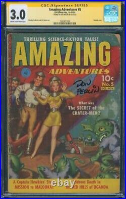 Amazing Adventures #5 CGC SS 3.0 Signed Don Perlin ONLY 1 Sci-Fi Golden Age 1951