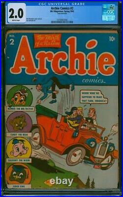 Archie Comics #2 (1943)? CGC 2.0? Only 40 in Census! Golden Age MLJ Comic
