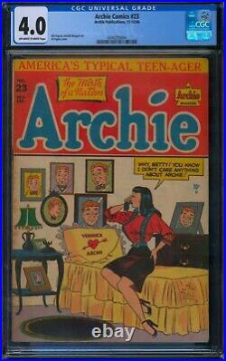 Archie Comics #23 (1946)? CGC 4.0? Rare! Vernonica GGA Golden Age Comic