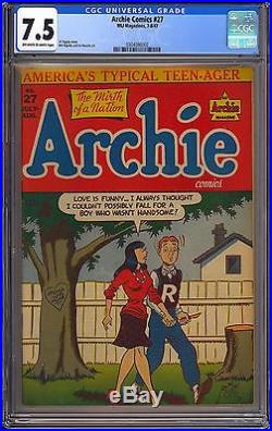 Archie Comics #27 High Grade Golden Age MLJ Teen Humor 1947 CGC 7.5 VF