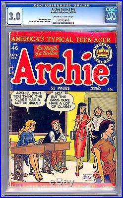 Archie Comics #46 Cgc 3.0 Rare Golden Age Classic Headlights Cover 1950