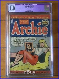 Archie Comics #50 Golden Age Comic Book CGC RESTORED GRADE 1.8