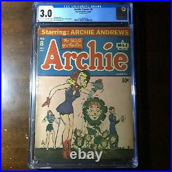 Archie Comics #8 (1944) Golden Age Archie Betty Veronica CGC 3.0