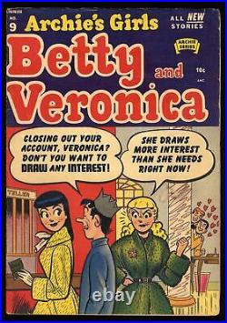 Archie's Girls Betty and Veronica #9 FN 6.0 Golden Age Humor! 1953! Archie 1953