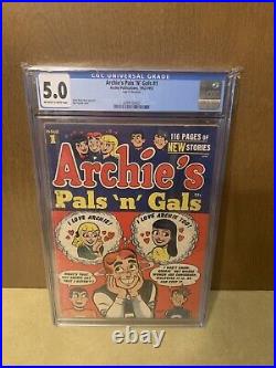 Archies Pals N Gals 1 CGC 5.0 GOLDEN AGE ARCHIE Comics Veronica Betty