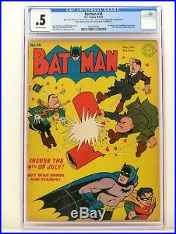 BATMAN #18 1943 CGC 0.5 Golden Age DC Comic RARE COVER Hitler Hirohito Mussolini