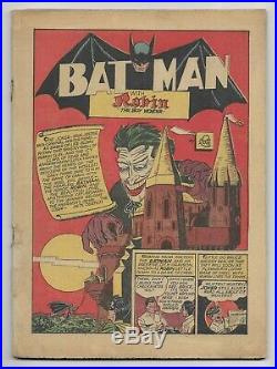 BATMAN #2 (D. C. Comics) Coverless 2nd Joker & Catwoman Golden Age Superhero