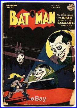 BATMAN #37 1946-Joker cover-Golden-Age DC comic book