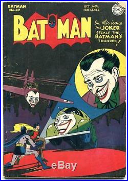 BATMAN #37 Joker cover-1946-Golden-Age DC comic book VG