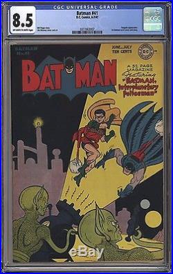 Batman #41 Cgc Vf+ 8.5 Gorgeous Book! Penguin Story 1947 Golden Age