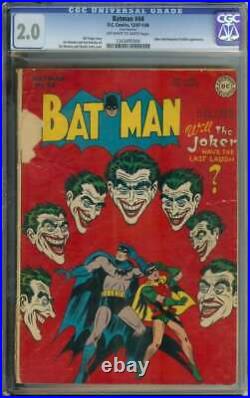 BATMAN #44 CGC 2.0 OWithWH PAGES // CLASSIC GOLDEN AGE JOKER COVER