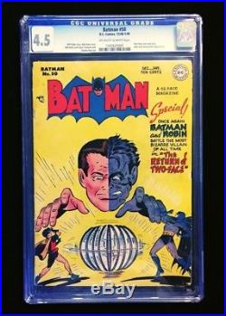 BATMAN #50 CGC 4.5 VG+ OWithW RARE Golden Age Comic Book 1948 DC Two-Face Robin