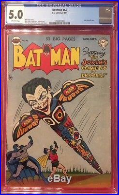 BATMAN #66 CGC 5.0 VG/FN Very Good/Fine Joker Cover and story 1951 Golden Age