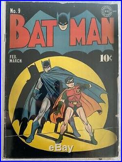 BATMAN #9 1942 CGC 3.0 DC Comics Golden Age Classic Cover Joker Appearance