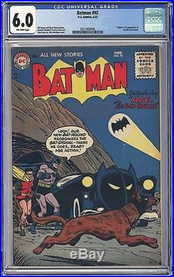 BATMAN #92 CGC FN 6.0 1st ACE The BAT-HOUND VERY SCARCE GOLDEN AGE 1955