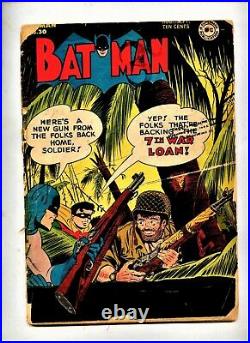 BATMAN DC COMIC #30 GOLDEN AGE Classic WWII cover Penguin story