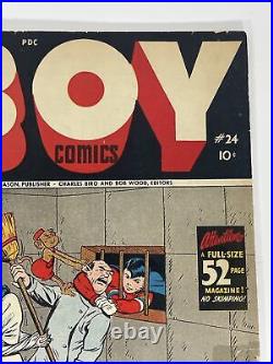 BOY COMICS #24 Golden-Age 1948 Bondage Cover Holocaust Concentration Camp Issue