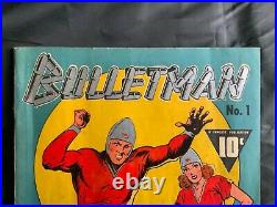 BULLETMAN #1 (Fawcett, 1941) BULLETMAN Bulletgirl Cvr Golden Age Rare