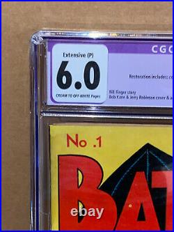 Batman #1 CGC 6.0 (R) DC 1940 Golden Age Holy Grail! Great Investment! L9 901 cm