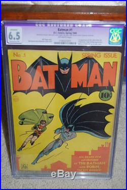 Batman #1 CGC 6.5 (R) DC 1940 Golden Age Holy Grail! No trimming! 111 cm