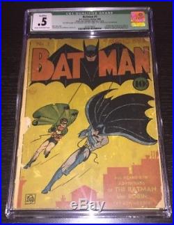 Batman #1 Cgc. 5! Qualified (1st Joker & Catwoman, Hugo Strange) Golden Age Key