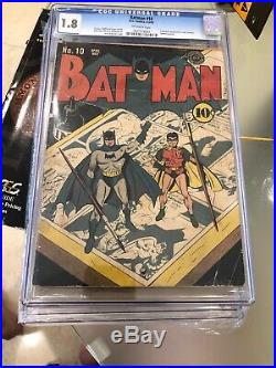 Batman #10 1942 Certified Cgc 1.8 Vintage Golden-age Batman