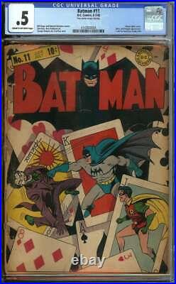 Batman #11 Cgc 0.5 Cr/ow Pages // Classic Joker Cover DC Comics 1942
