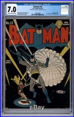 Batman #13 CGC 7.0 Rare DOUBLE COVER! 1942 Joker Golden Age DC phl1