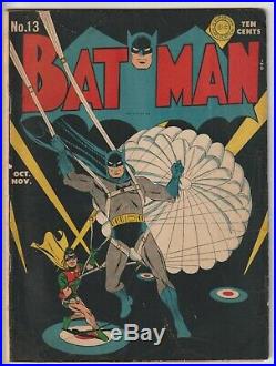 Batman #13, Robinson Art, Some Resto Work, Joker Appearance, Great DC Golden Age