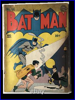 Batman #14 (G 2.0) D. C. Comics! Golden Age Comic Book! RARE! Early Penguin app