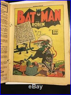Batman 15 DC Golden Age 1943 Catwoman New Costume Detective WW II Incomplete