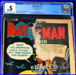 Batman #17 (DC Comics 1943) CGC 0.5 Penguin Appearance! Golden Age Comic