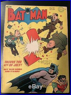 Batman #18 Golden Age DC Comics Hitler Mussolini Hirohito cover RARE HTF WW2