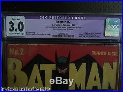 Batman #2 Golden Age Key 2nd Joker / 2nd Catwoman CGC 3.0 (C1)