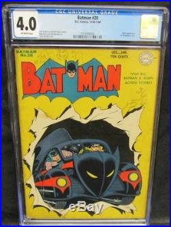 Batman #20 (1944) 1st Batmobile Cover Golden Age CGC 4.0 Q865