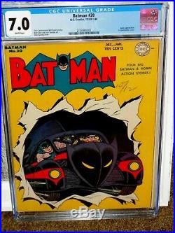 Batman #20 Cgc 7.0 First Appearance Of Batmobile On Cover Golden Age Joker