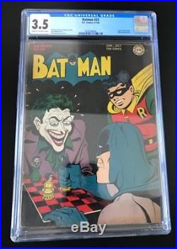 Batman # 23 CGC 3.5 Golden Age Joker Cover 1944