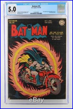 Batman #25 CGC 5.0 VG/FN DC 1944 Only Golden Age Joker/Penguin team-up