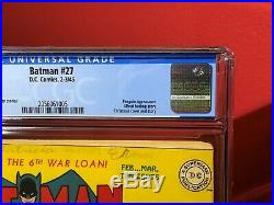 Batman #27 CGC 3.5 Classic Christmas cover and story! Golden-age Penguin, Robin